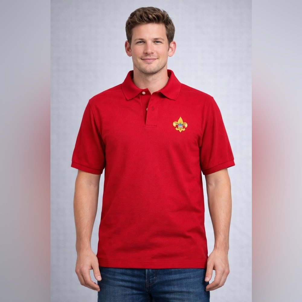 Vintage Boy Scouts of America Red Polo Shirt Great American‎ Original Size S